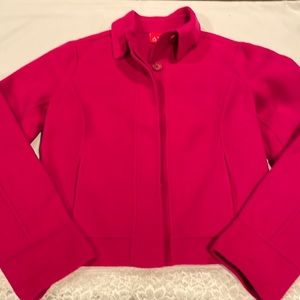 Fuchsia Wool Blend Blazer Jacket